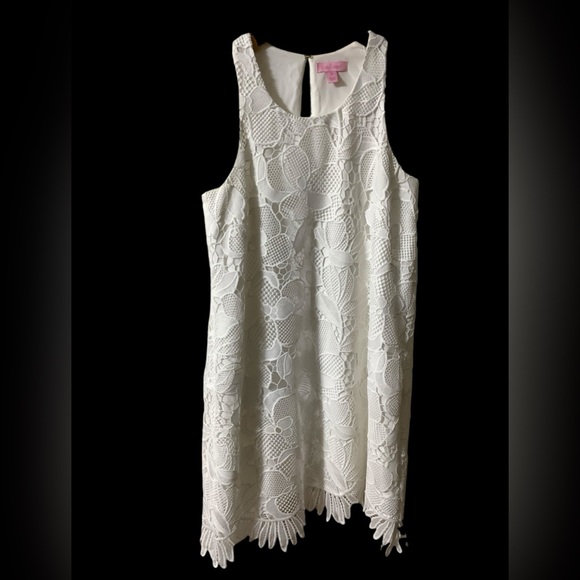 Lilly Pulitzer Marlissa Shift Resort White Jumbo Floral
Scallop Lace Dress, SZ 2 - Picture 5 of 16